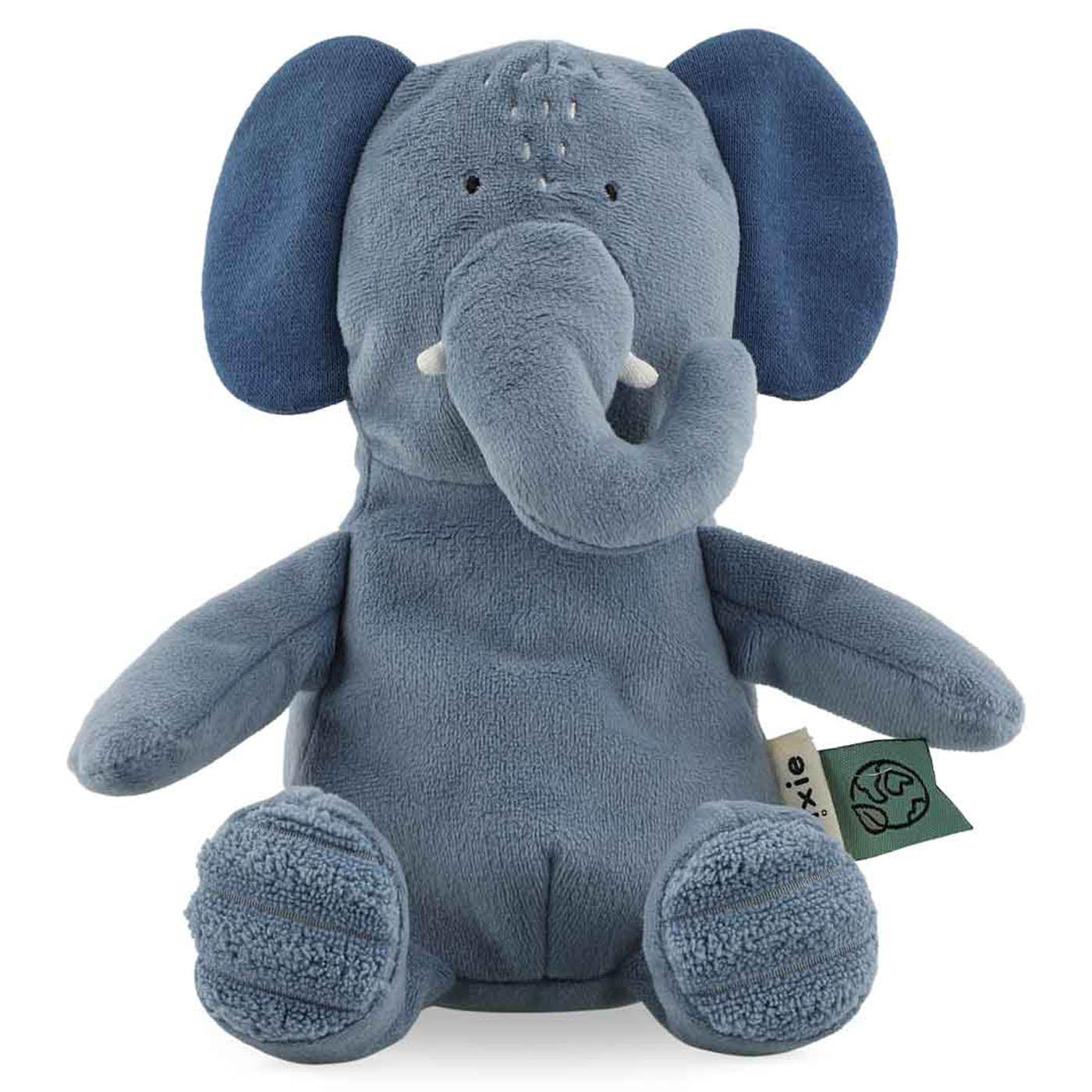 Peluche bébé Mrs. Elephant Trixie bleue vue de face