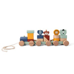 Train animaux en bois Trixie avec blocs colorés