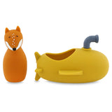 Jouet de bain Mr. Fox Trixie en silicone présenté en détail