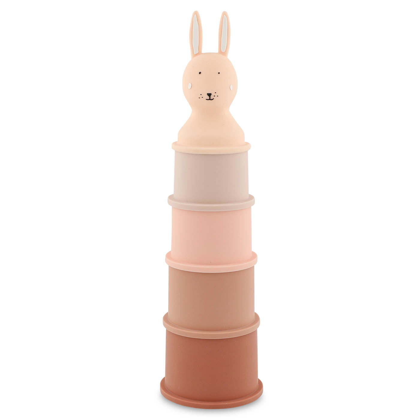 Cinq gobelets empilables Mrs. Rabbit Trixie en silicone