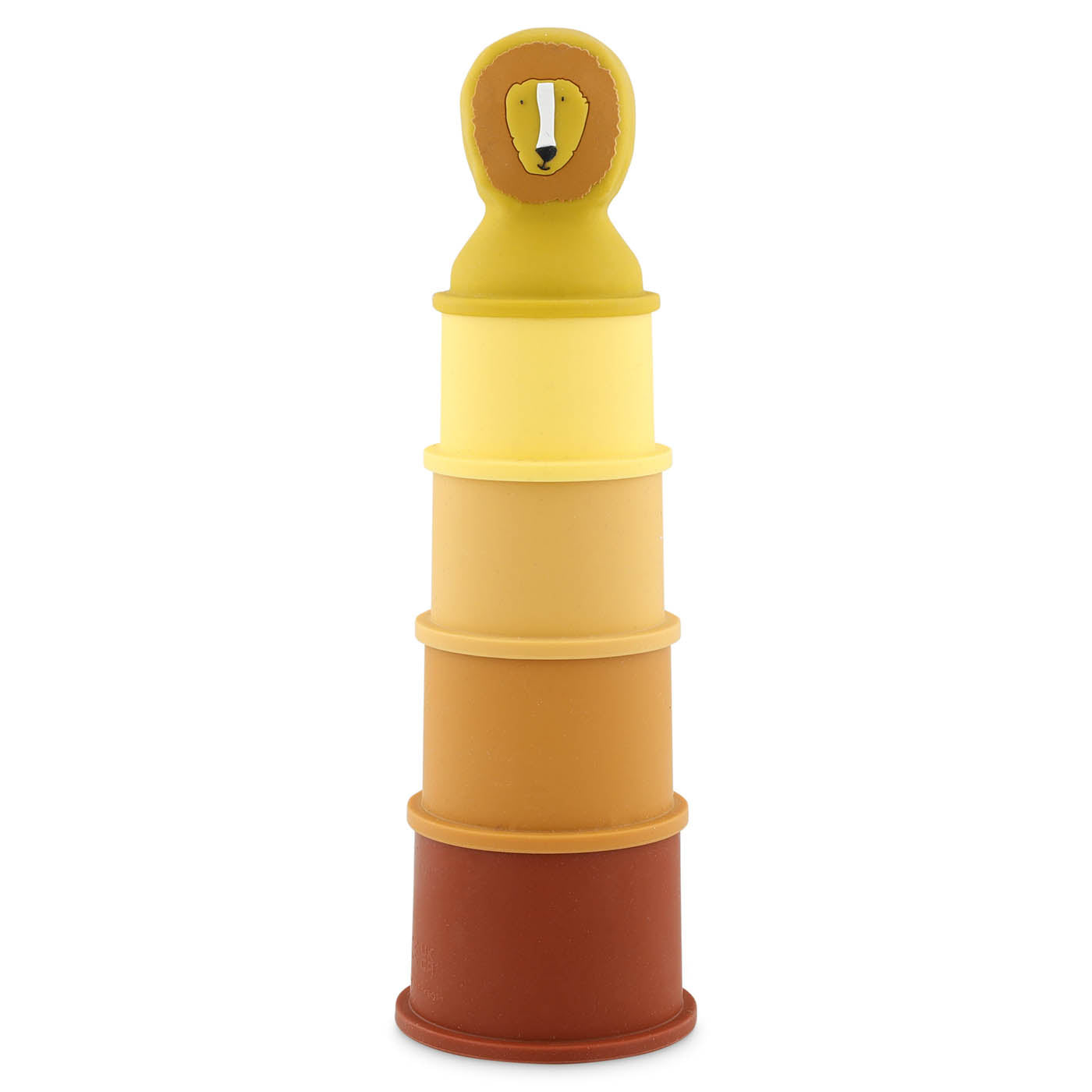 Cinq gobelets empilables Mrs. Lion Trixie en silicone