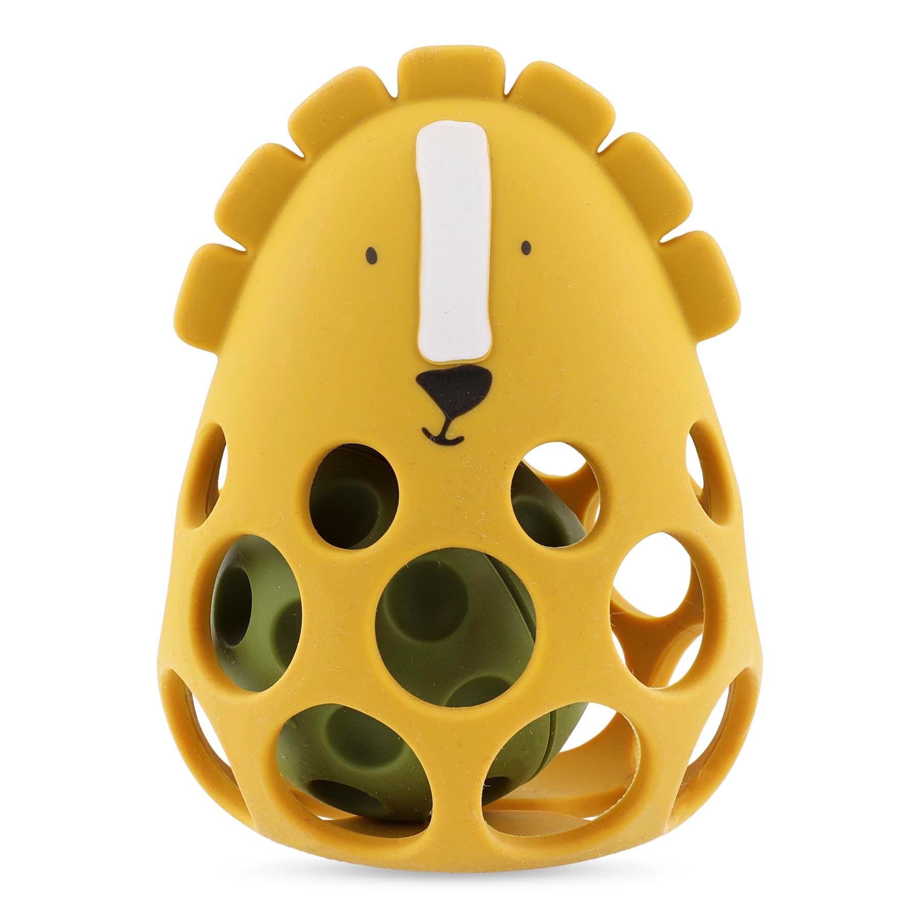 Hochet sensoriel en silicone Mr. Lion Trixie vu de face