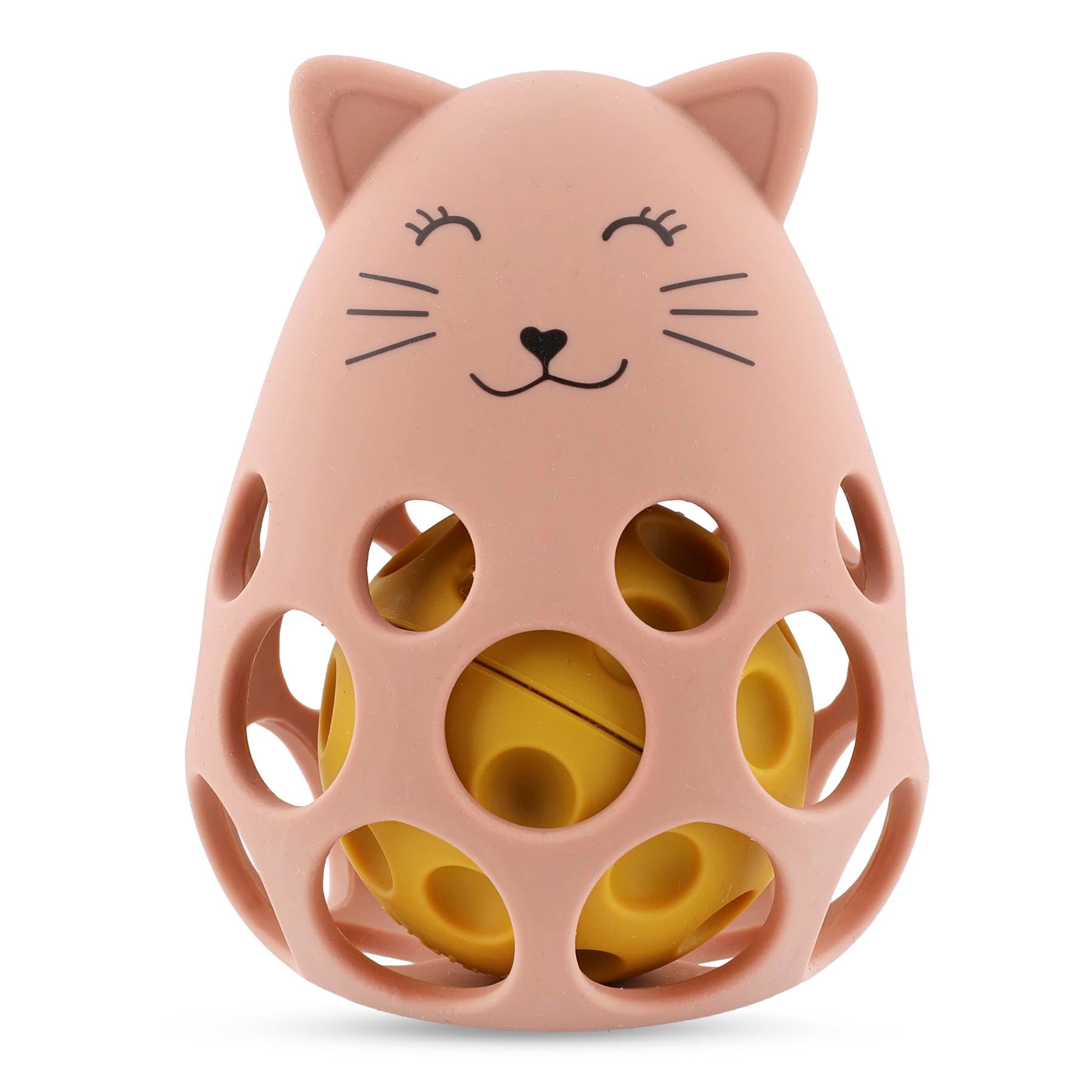 Hochet sensoriel en silicone Mrs. Cat Trixie vu de face