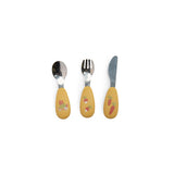 Set de couverts en silicone - Les 3 petits lapins - Moulin roty