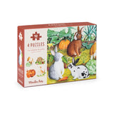 4 mini puzzles des animaux - 4 x 12 pièces - le Jardin - Moulin roty