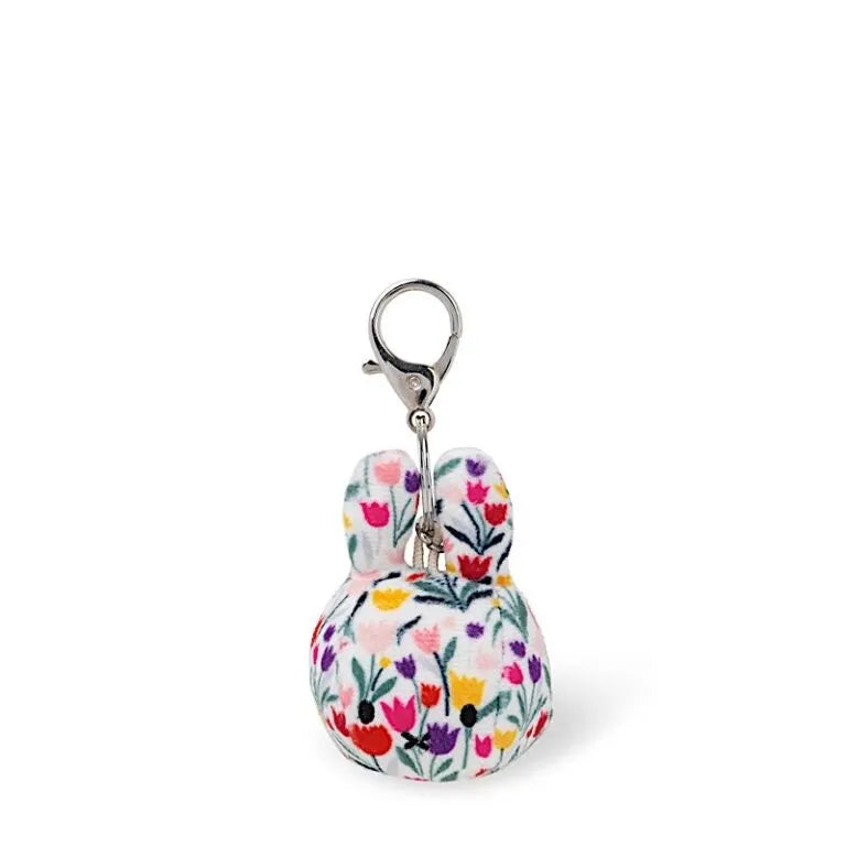Porte-clés peluche Miffy champ de tulipes, vue de face