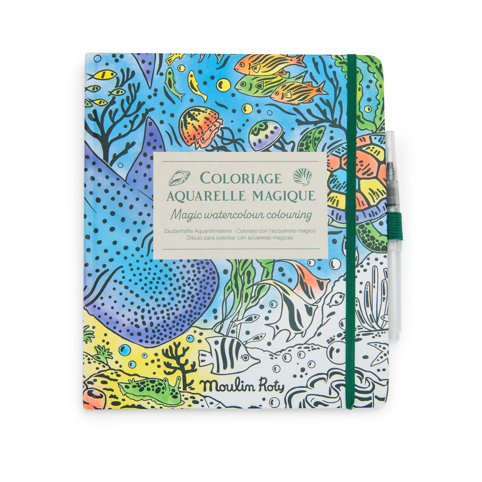 Cahier coloriage aquarelle magique - Tout autour du monde - Moulin Roty