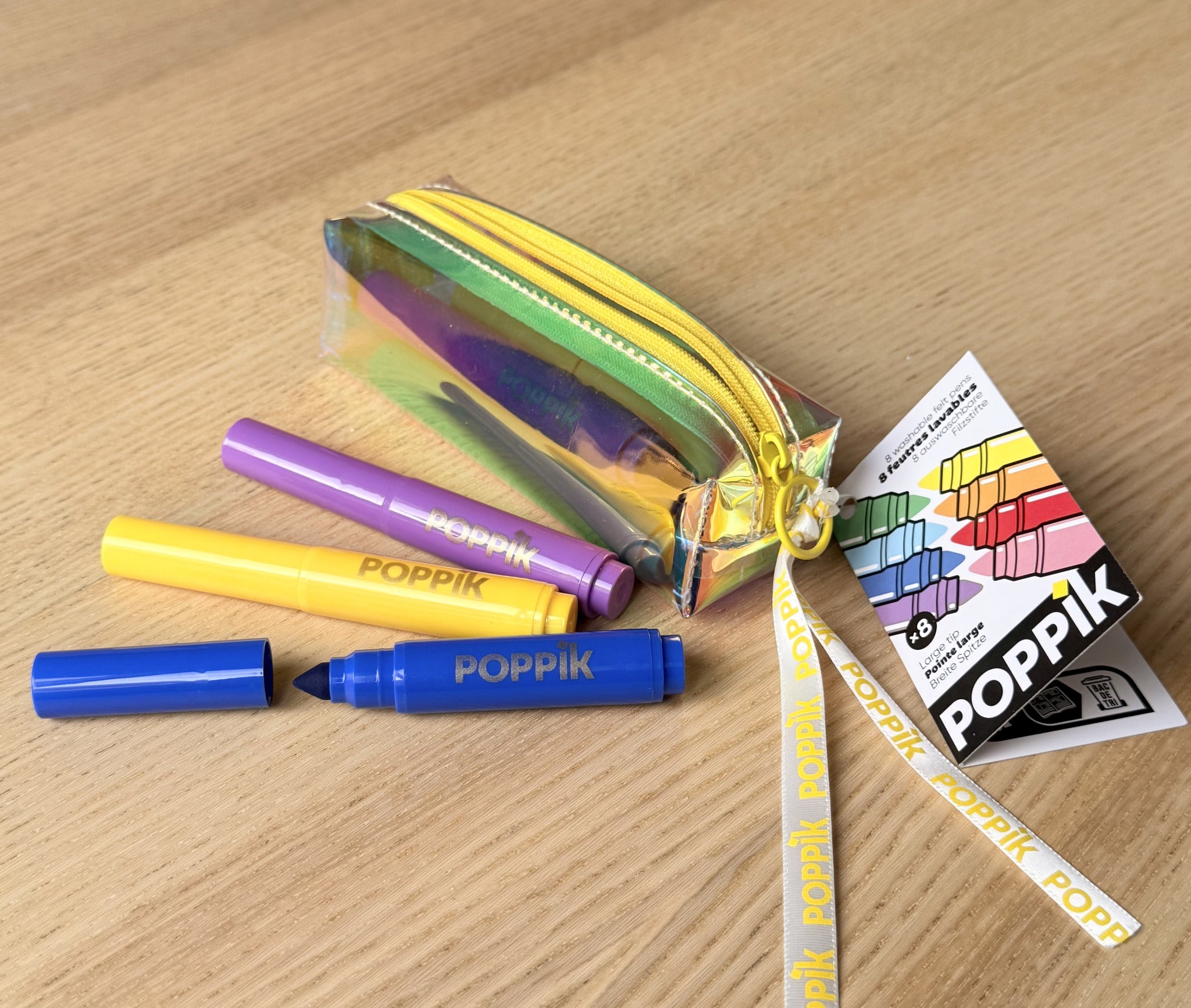Trousse de 8 gros feutres lavables Poppik