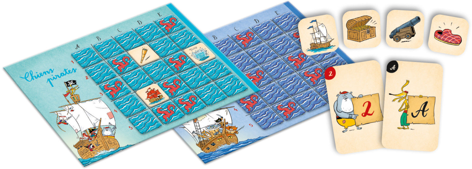 Jeu La bataille navale des Chiens Pirates - École des Loisirs