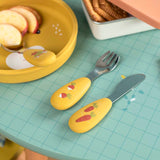 Set de couverts en silicone - Les 3 petits lapins - Moulin roty