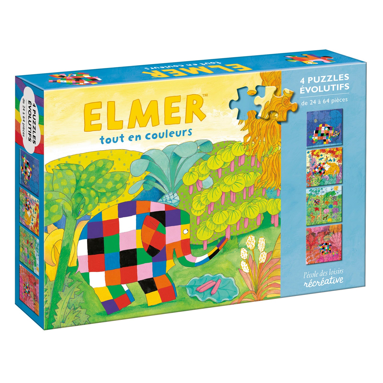 Puzzles évolutifs Elmer tout en couleurs - École des Loisirs