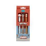 Set de 3 stylos effaçables Bo-Bo - Agneau, âne et cheval - Mr Wonderful