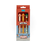 Set de 3 stylos effaçables Bo-Bo - Poule, coq et canard - Mr Wonderful