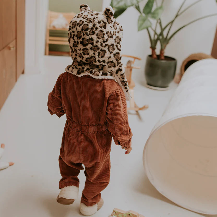Bonnet bébé réversible - Teddy Léopard - Rien que des bêtises