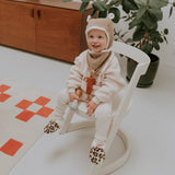 Bonnet bébé réversible - Velours taupe - Rien que des bêtises