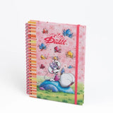 Diddl - Cahier A5 à spirale pailleté Rose Diddlina
