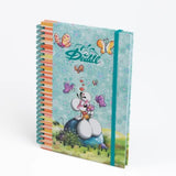 Diddl - Cahier A5 à spirale pailleté Bleu Diddl