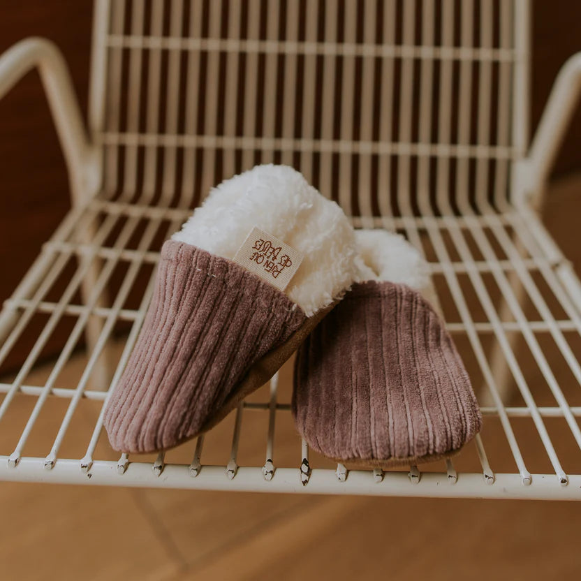 Chaussons velours parme - Rien que des bêtises