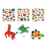60 gommettes en feutrine - Des animaux partout - Djeco