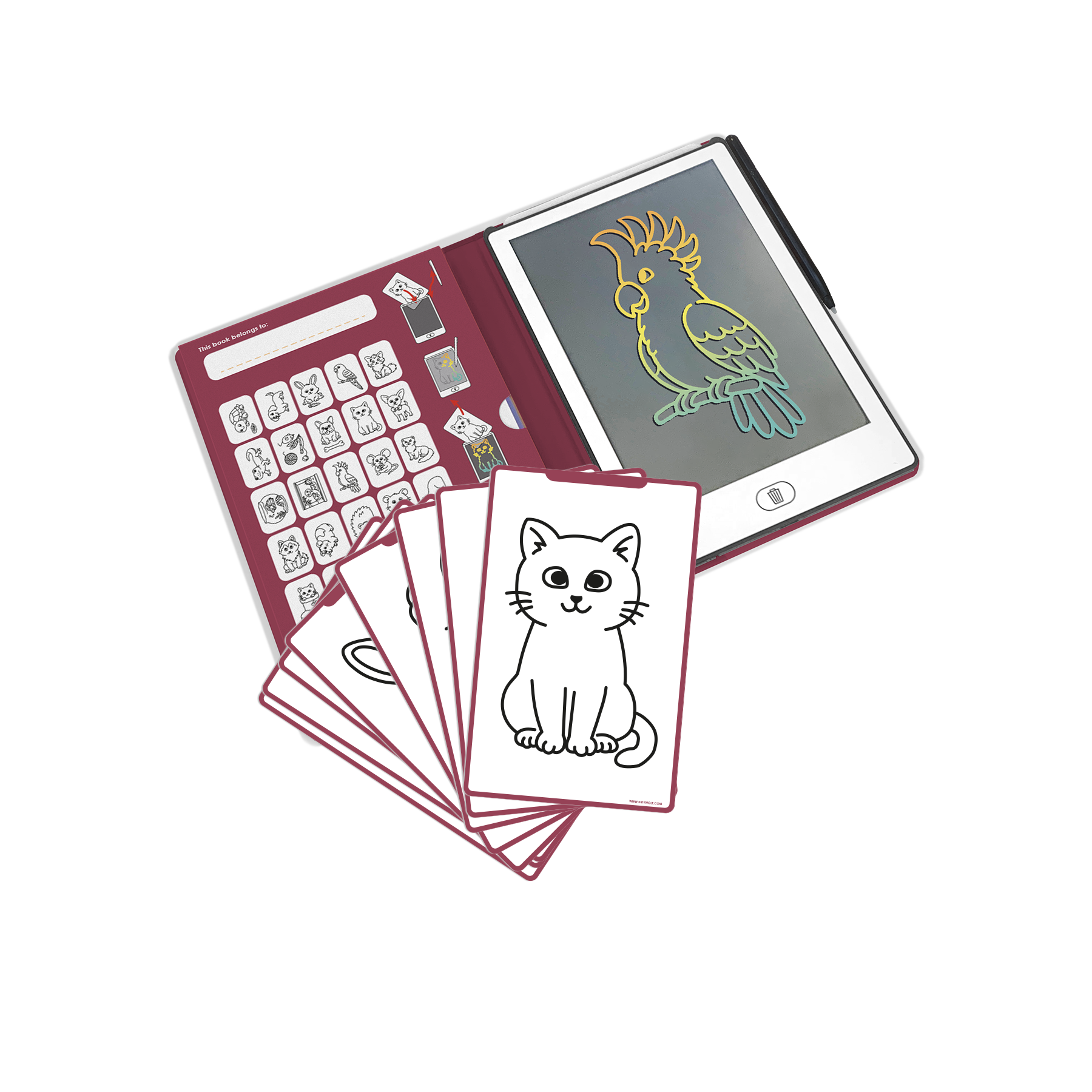 Mini tablette à dessin Kidydraw Mini animaux de compagnie - Kidywolf - photo 1