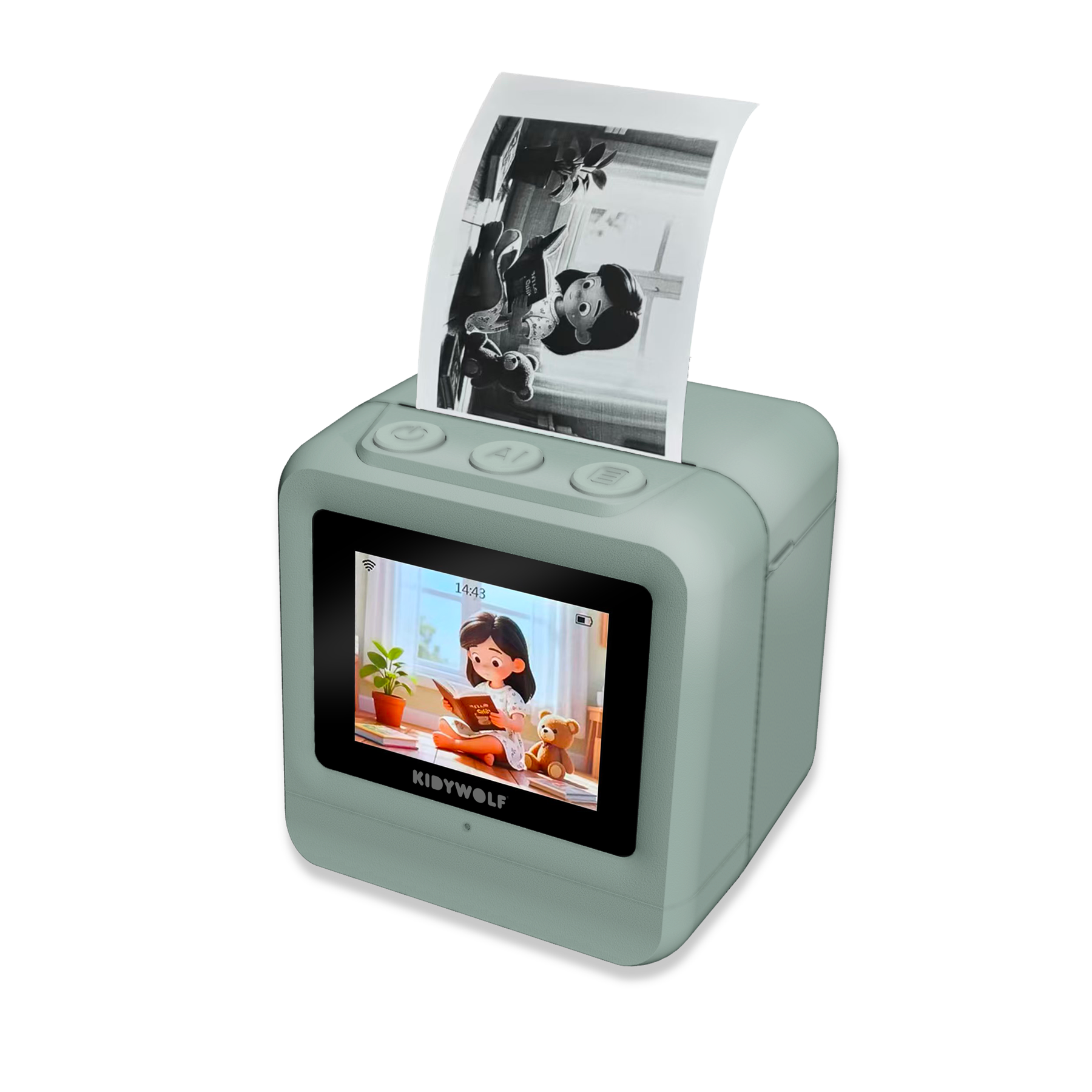 Mini imprimante IA KIDYPRINTER Kidywolf grise – vue du produit
