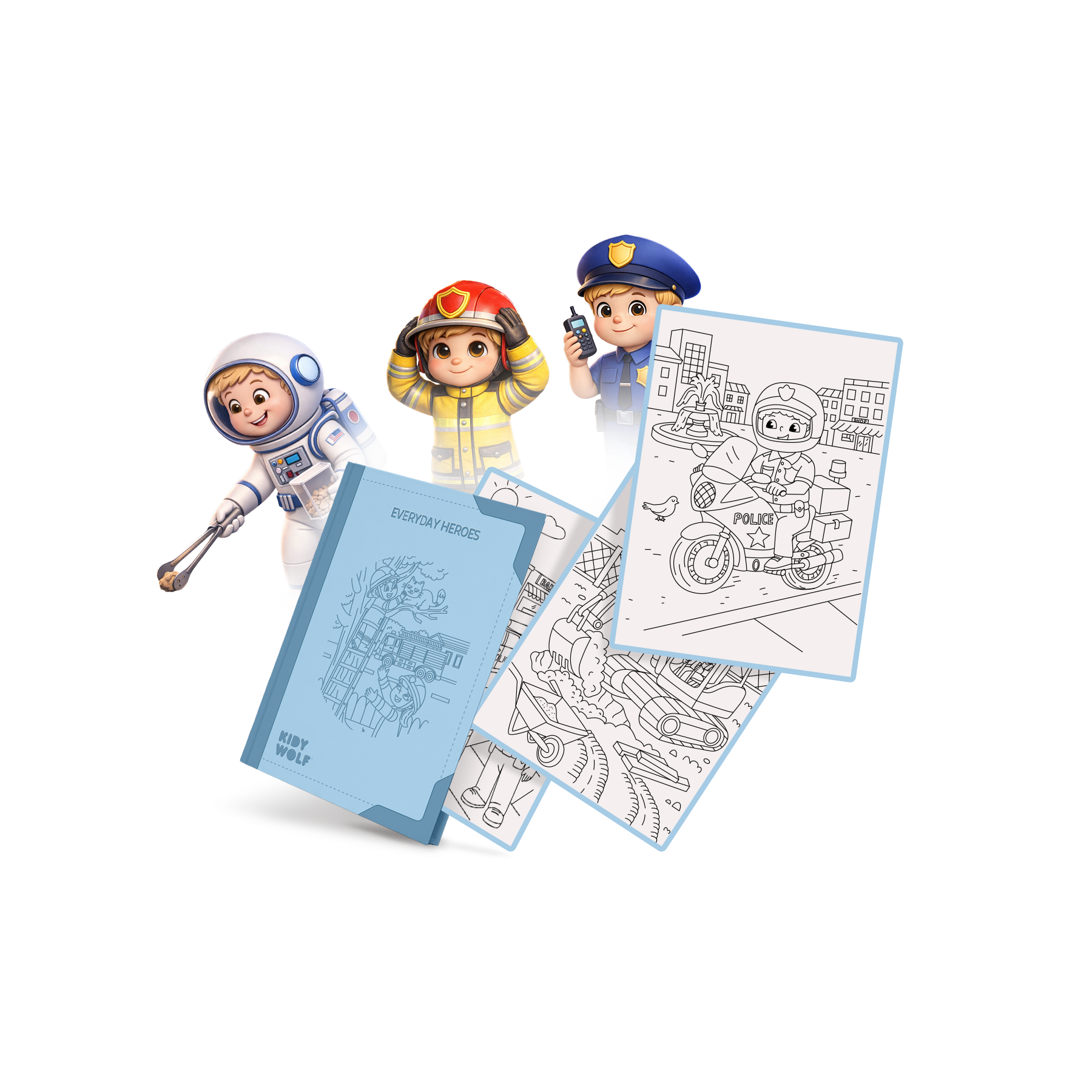 Recharge de dessins Kidydraw Pad heros du quotidien - vue 2