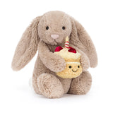 Lapin Bashful avec son gâteau d'anniversaire - Bashful beige Bunny Birthday - Jellycat