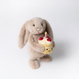Lapin Bashful avec son gâteau d'anniversaire - Bashful beige Bunny Birthday - Jellycat