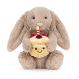 Lapin Bashful avec son gâteau d'anniversaire - Bashful beige Bunny Birthday - Jellycat