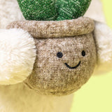 Peluche lapin blanc avec une plante - Cream Bunny with plant - Jellycat