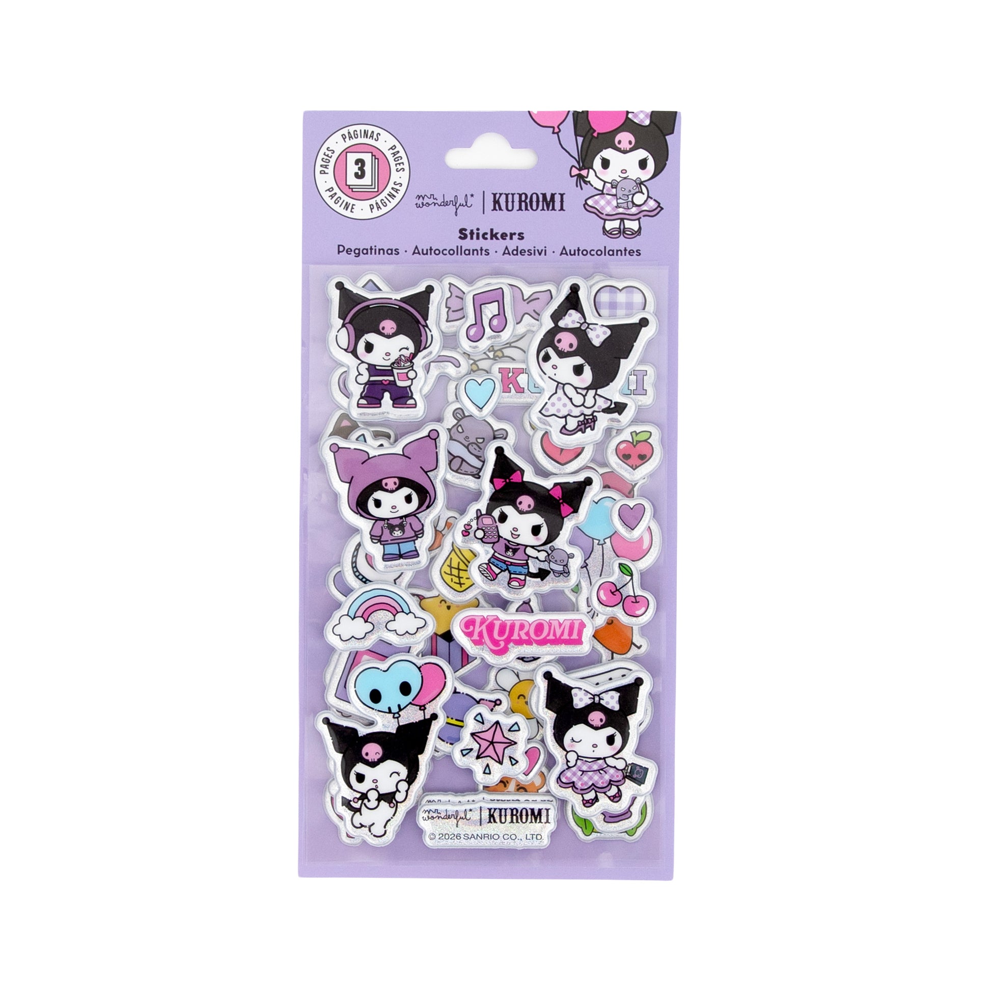 Autocollants en relief Kuromi - vue principale