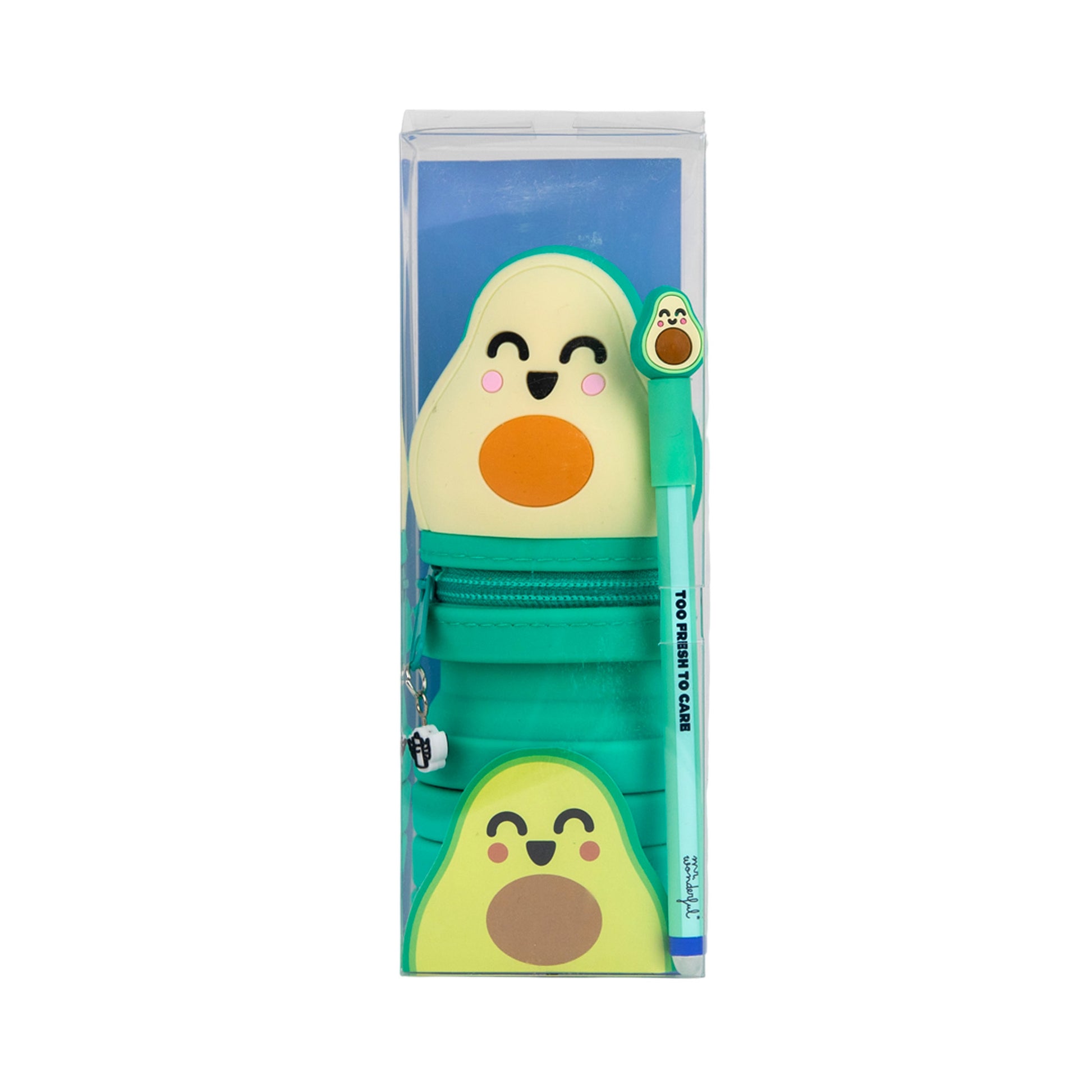 Trousse silicone extensible + stylo Bo-Bo Avocat - vue principale