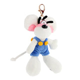 Porte clés peluche Diddl salopette bleue 10 cm - Diddl