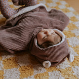 Poncho bébé velours parme  - Rien que des bêtises