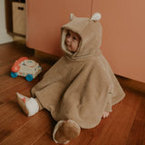 Poncho bébé velours taupe - Rien que des bêtises
