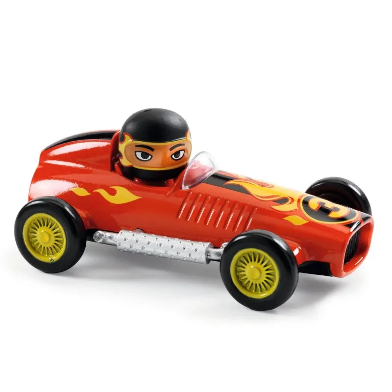 Voiture Crazy Motors Red Super Speed Djeco avec son pilote