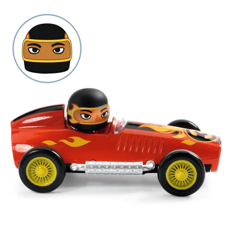 Crazy Motors Red Super Speed Djeco, vue de trois quarts