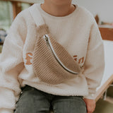 Sac banane velours Taupe - Rien que des bêtises