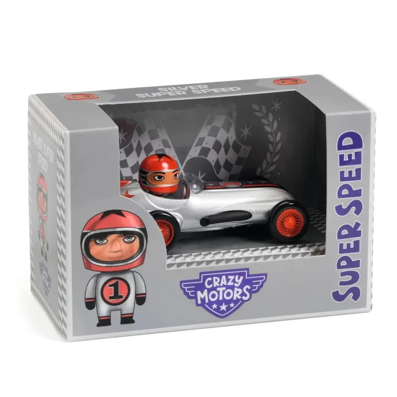 Crazy Motors Silver Super Speed Djeco avec son emballage