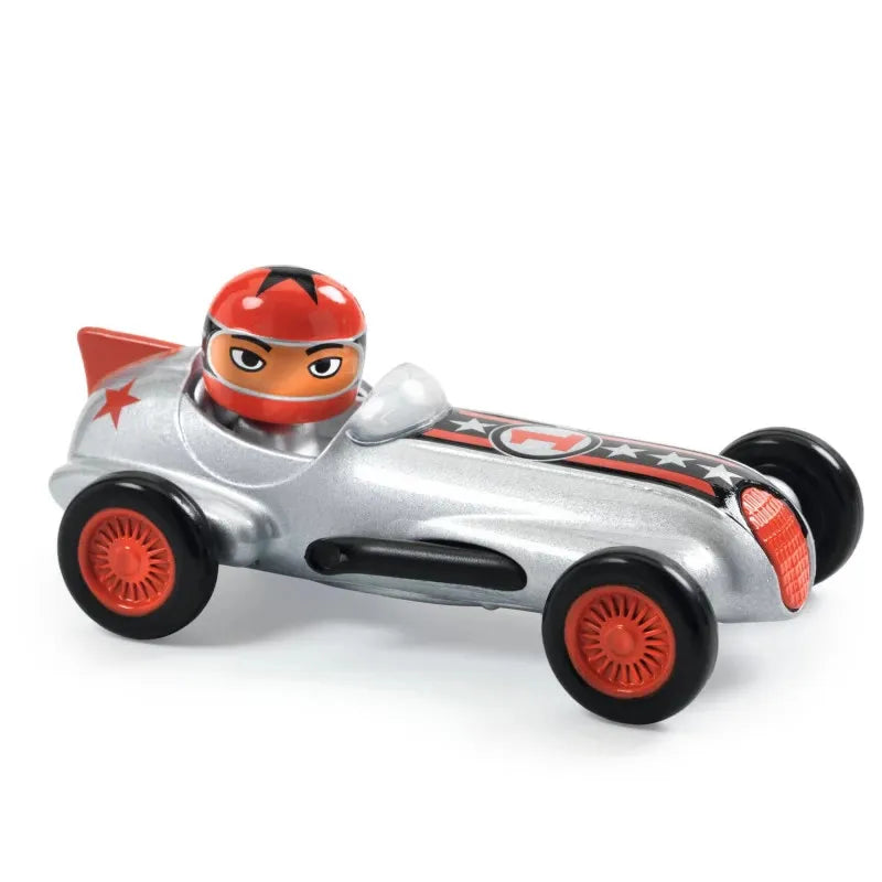 Voiture Crazy Motors Silver Super Speed Djeco avec son pilote