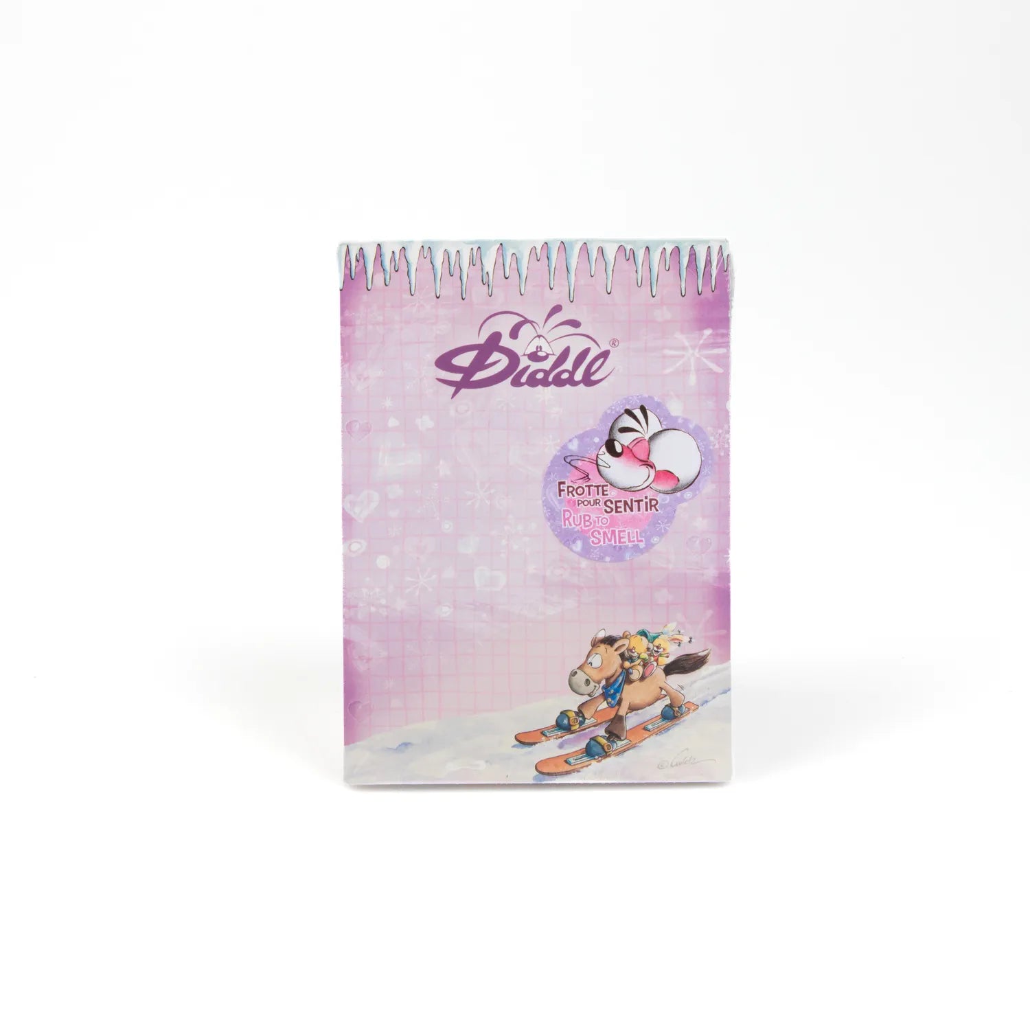 Diddl - Bloc parfumé A6 Loupsily & Pimboli à ski - Violet