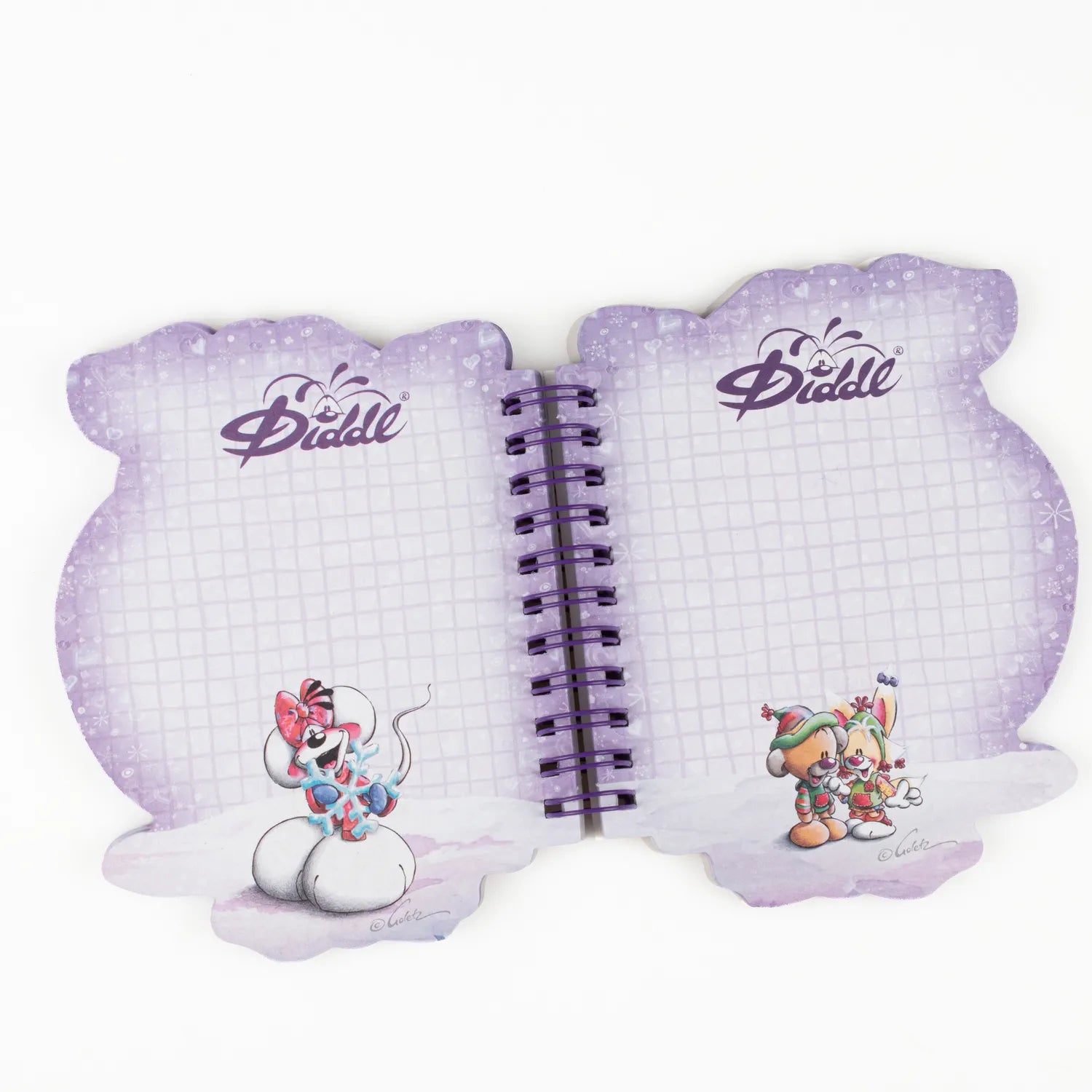 Diddl - Carnet forme A6 hiver Diddlina Violet - vue 2