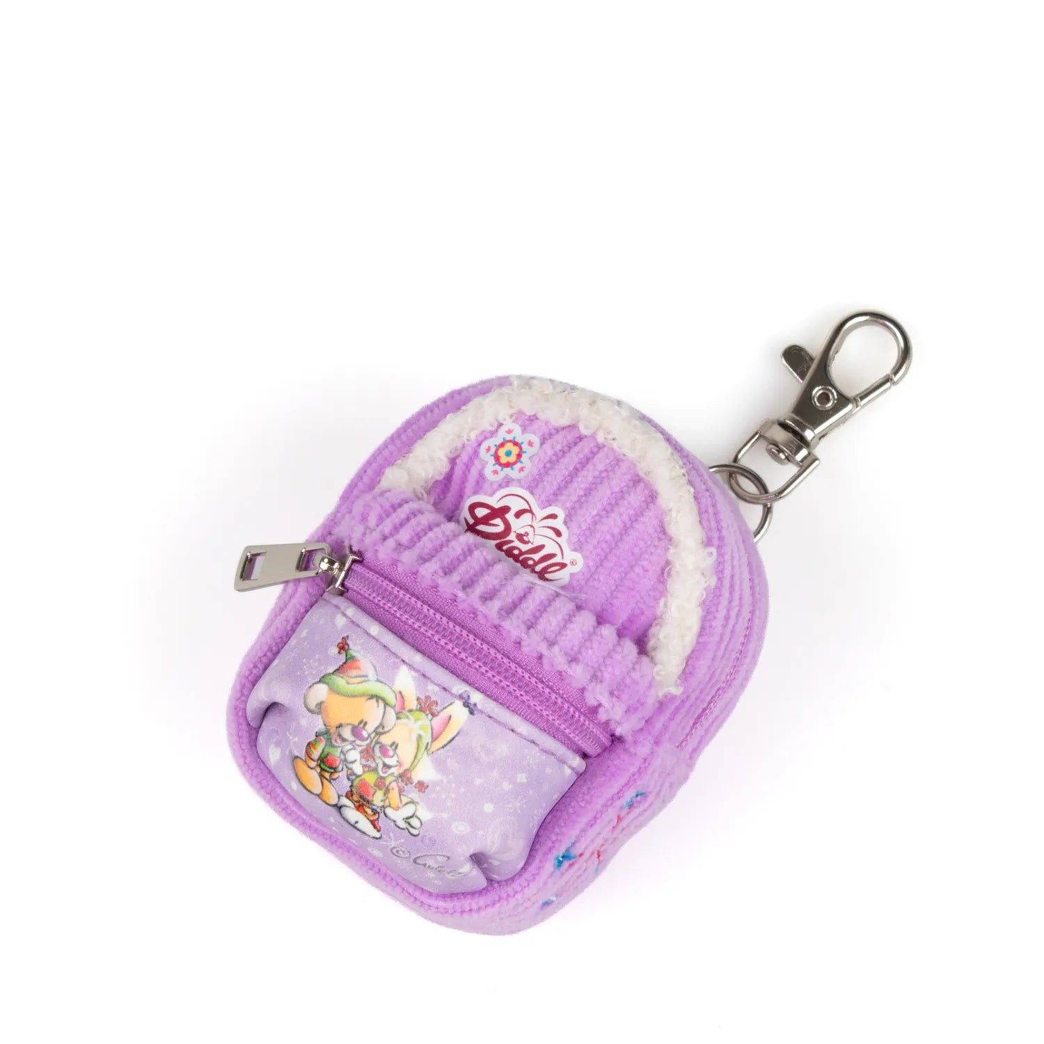 Diddl - Porte-clés mini sac à dos hiver Lilas